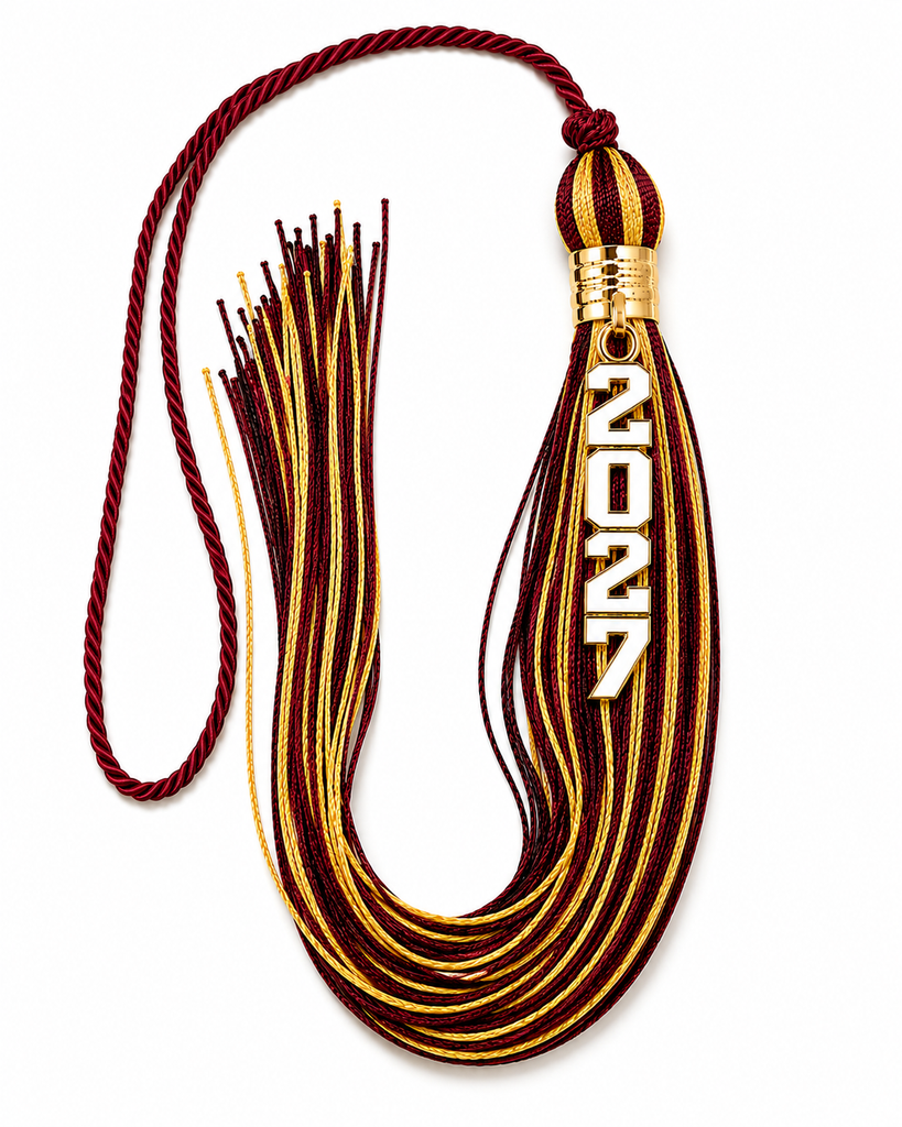 Maroon and Old Gold - Stacked Souvenir Tassel
