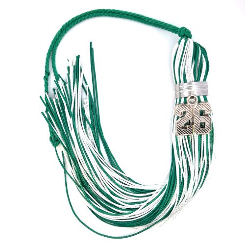 Green and White  - Jumbo Varsity Tassel