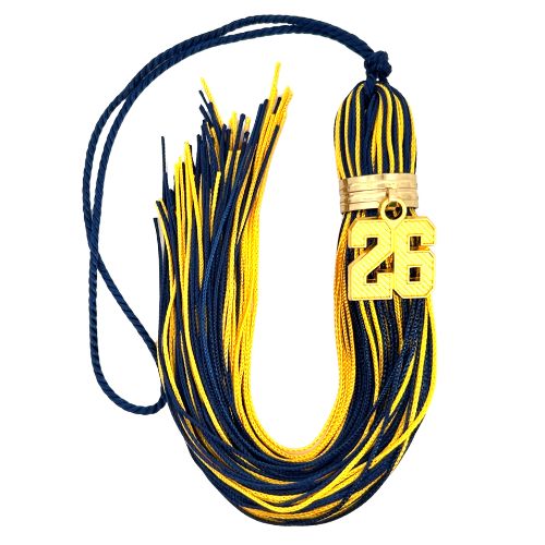 Navy and Yellow Gold - Jumbo Varsity Tassel
