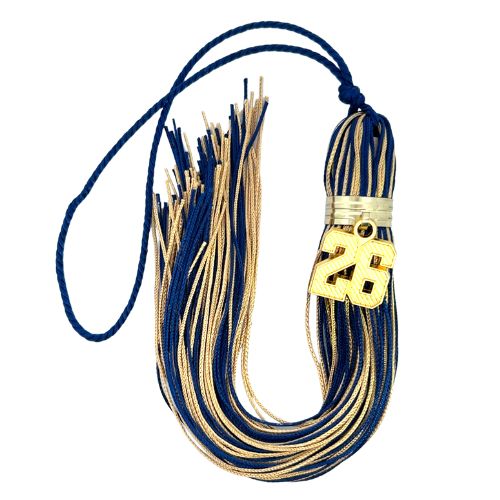 Navy and Old Gold - Jumbo Varsity Tassel