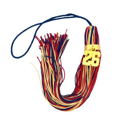 Navy, Cardinal and Old Gold - Jumbo Varsity Tassel