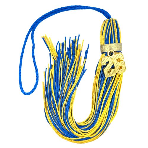 Royal Blue and Yellow Gold - Jumbo Varsity Tassel