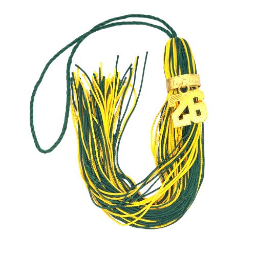 Hunter Green and Yellow Gold - Jumbo Varsity Tassel