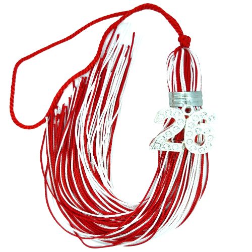 Red and White - Jumbo Bling Tassel