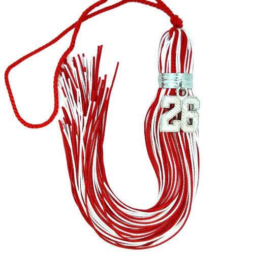 Red and White - Jumbo Varsity Tassel