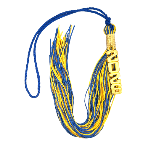 Royal Blue and Yellow Gold - Stacked Tassel
