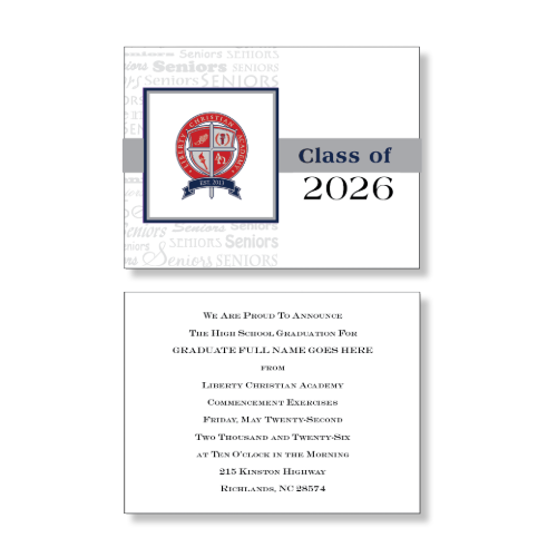 Liberty Christian Academy Package of 10 Announcements