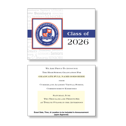 Cumberland Virtual Academy Package of 10 Announcements