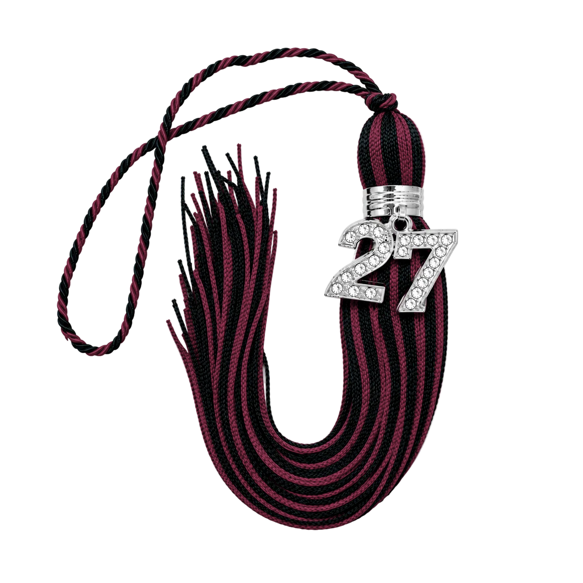 Maroon and Black - Jumbo Bling Tassel