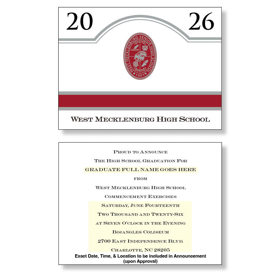 West Mecklenburg Package of 10 Announcements