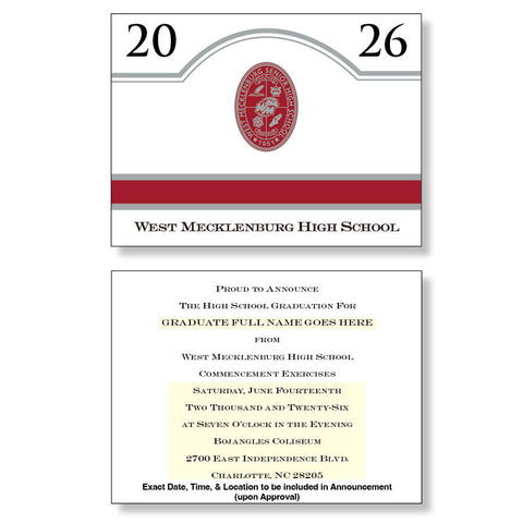 West Mecklenburg Package of 10 Announcements