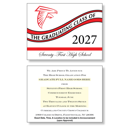 Seventy- First High School Package of 10 Announcements
