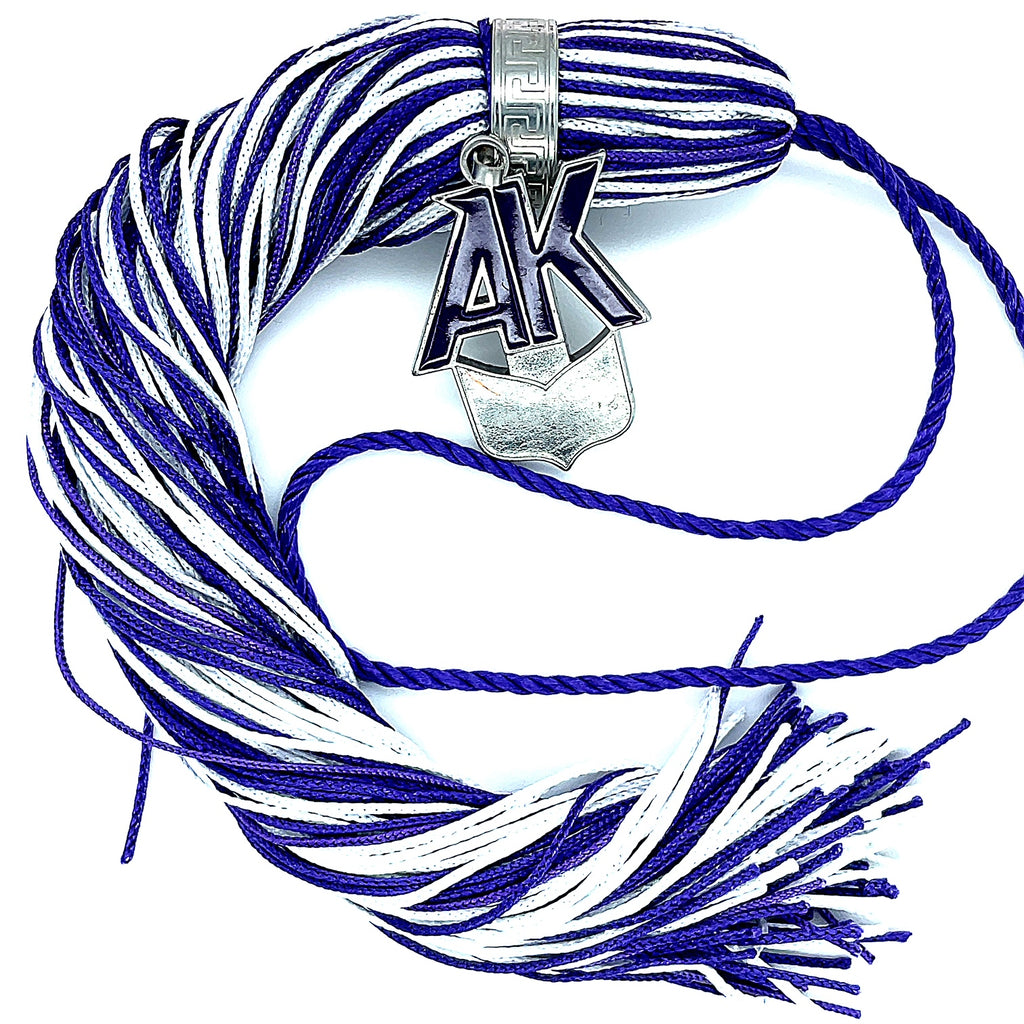 Mascot Jumbo Tassel - Purple and White