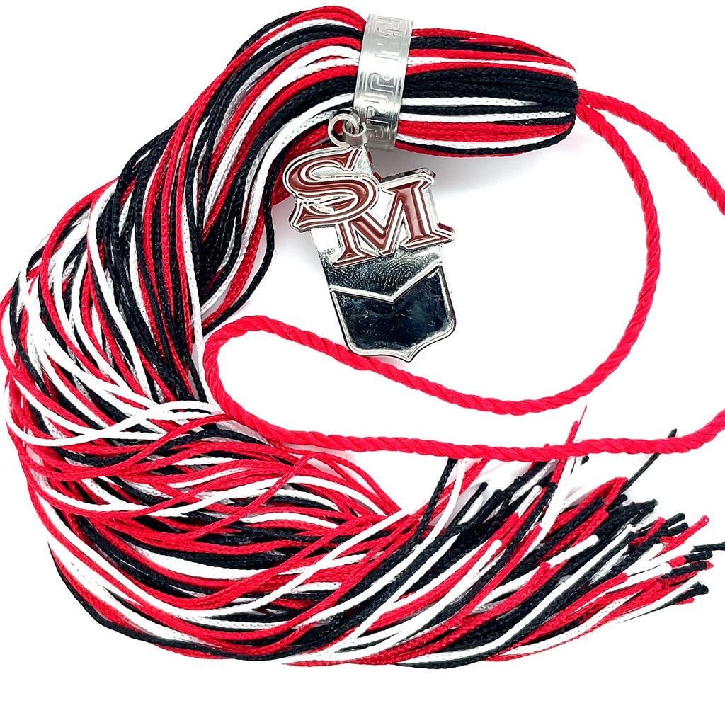 Jumbo Mascot Tassel - Red, White and Black