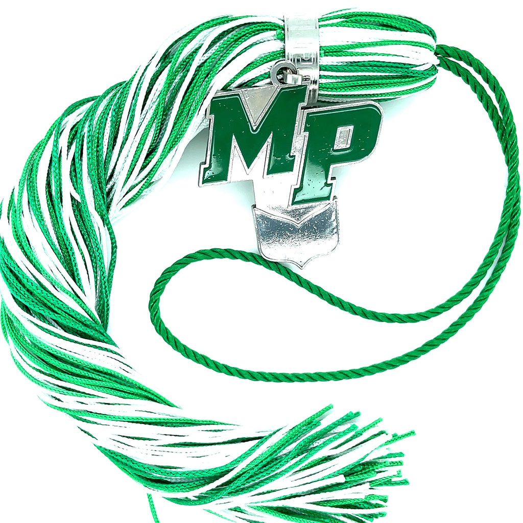 Jumbo Mascot Tassel - Green and White