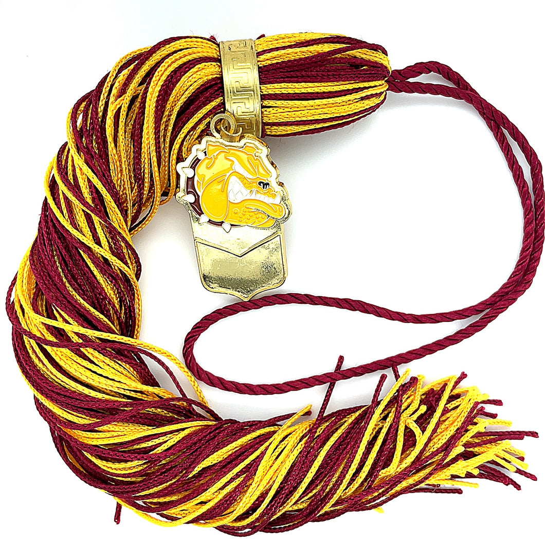 Jumbo Mascot Tassel - Maroon and Tiffany Gold - Hancock Central